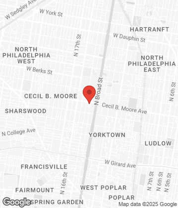 Map of 1424 Cecil B Moore Ave, Philadelphia, PA 19121